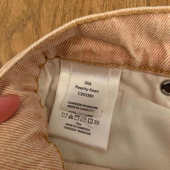 Women's Outland Denim Organic Cotton Dia Jean Shorts in Peachy Keen Size 28 - Picture 7 of 14